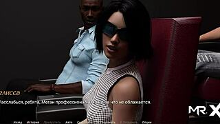 Caressing Cute Girl on Couch, Wanna Join?