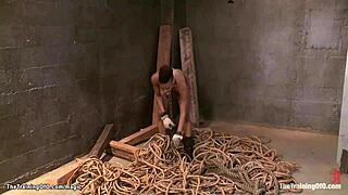 Ebony Slave Gets Bondage And Training