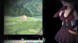 My sister giving blowjob under counter at work.