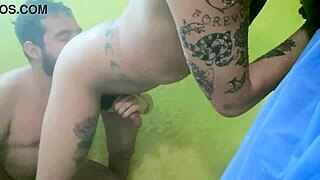 watch us fucking in the shower, his big cock pounding me hard in gay sex.