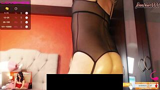 I big ass shemale dancing and playing with dildos and cum