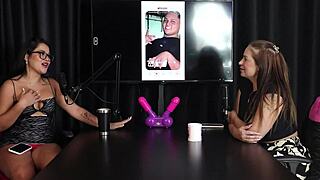 Francis Simas in sheer red lingerie gets into group BDSM and asks who matches on Tinder?