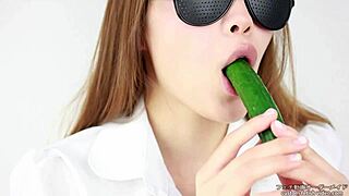 Wow, Check These Asian Babes Moan Over Cucumber Fetish!