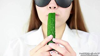 Wow, Check These Asian Babes Moan Over Cucumber Fetish!