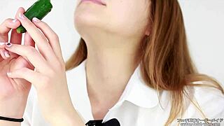 Wow, Check These Asian Babes Moan Over Cucumber Fetish!