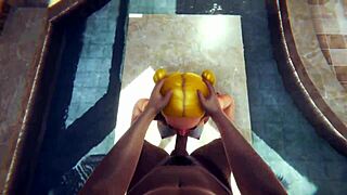 in the bath, the girl gets bent over for doggystyle hentai sex.