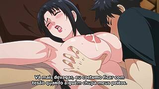 naughty milf bent over for uncensored assfucking with creampie finish. her big tits bounce with every thrust.