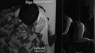 hotwife in lingerie fucks in doggystyle dressed as military for cuckold video