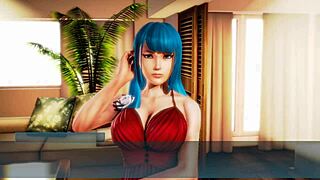 Blue Haired Beauty Gets Fucked Silly With Intense Screams And Passion!