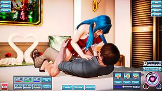 Blue Haired Beauty Gets Fucked Silly With Intense Screams And Passion!