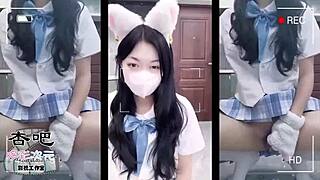 Asian Streamer Sucks Cock And Gets Bareback Doggystyle