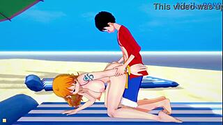 nami long hair and nefertari vivi and monkey d luffy intense sex