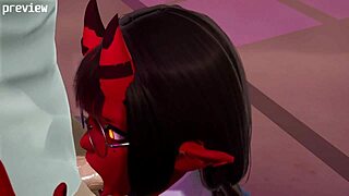 Meruccubus gets sucked off after studying in this 3d hentai uncensored sfm