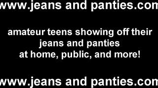 sabine’s tight busty blonde look in skinny jeans