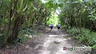 Gay Troopers Bang Hard in Public Woods Orgy