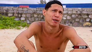 Fucking that naughty surfer's ass in POV, so gay and fetishy!