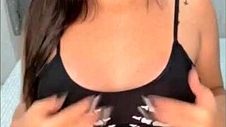 Brunette Babe Shows Off Big Tits And Inserts Dildo Into Pussy