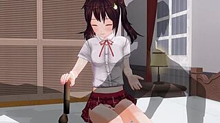 uncensored anime where sister teases with anal play and edging handjob