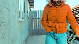 Beautiful Girl Dancing Outside In Cosplay