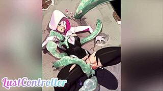 Gwen Stacy in Spider-Man kissing compilation.