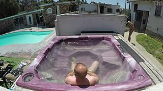 Dayanara in hot tub POV.