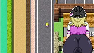 Losing Race Blonde Flashes Big Tits To Guy On Street Part 2