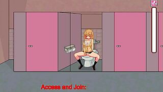 College lady in bt life hentai game engages in erotic sex with multiple men, including detailed scenes of penetration and climax.
