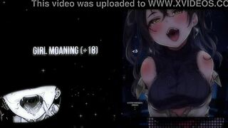 A girl moaning during a solo handjob session