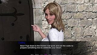 redhead with small tits fingers herself in knights tale.