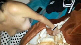 Teen gf sucks cock with cute pink nipples 😍