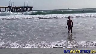 Gay asian eating studs ass