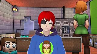 Giving our girl a golden bikini in hornycraft parody