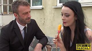 British slut gets face fucked and spanked in bdsm session with riding and nipple play.