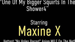 Hey, watch Asian mommy Maxine X squirt with dildo banging!