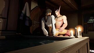 warcraft parody bath time with deepthroat