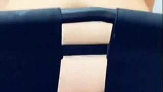 Slut rides big dildo, creams on it, part two