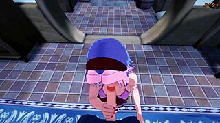 Sakura gets POV fucked doggystyle against the wall after swallowing your cum