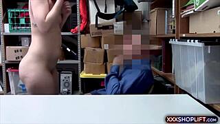 Cute Redhead Shoplifter Punished With Doggystyle Fucking.