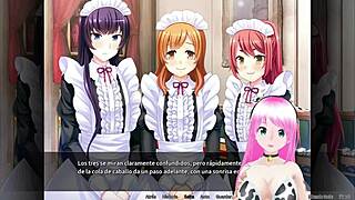 I played the otoko orgy at maid boy manor in Spanish
