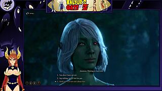 Astorian interacts with a female namekian in anime style