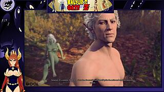 Astorian interacts with a female namekian in anime style