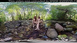 yanks amateurs ana molly and belle having lesbian fun outdoors with pussy fingering masturbation cum redhead shaved pussy