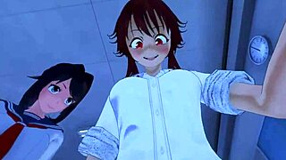 boy encounters futanari woman in hentai pov