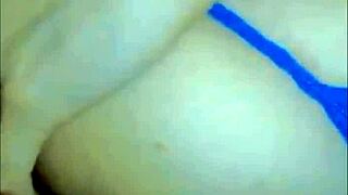 Blonde with big ass uses huge dildos and licks ass.