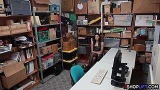 skinny teen trades pussy for freedom in shop