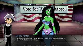 Danny Phantom's Amity Park Adventure: Green Handjob Fun