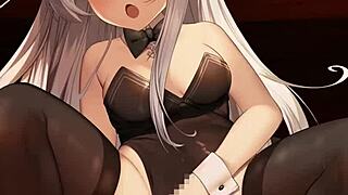 Bunny Girl Hibiki-Chan Rides In Cartoon