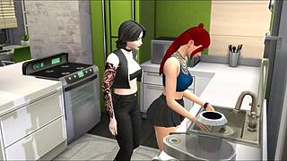 My Goth Girlfriend in The Sims 4 Futa Adventure