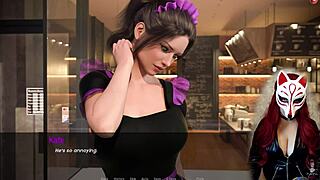 Kate 11 Cosplay Maid In Stockings And Redhead Costume