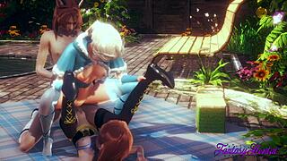 Frozen hentai: 'Elsa and Anna in threesome?'